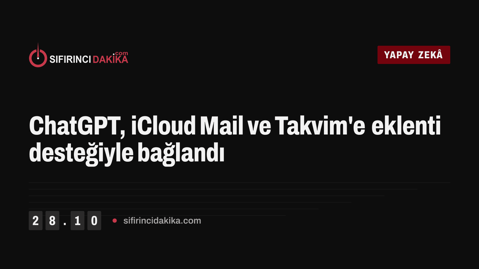 ChatGPT, iCloud Mail ve Takvim'e eklenti desteğiyle bağlandı