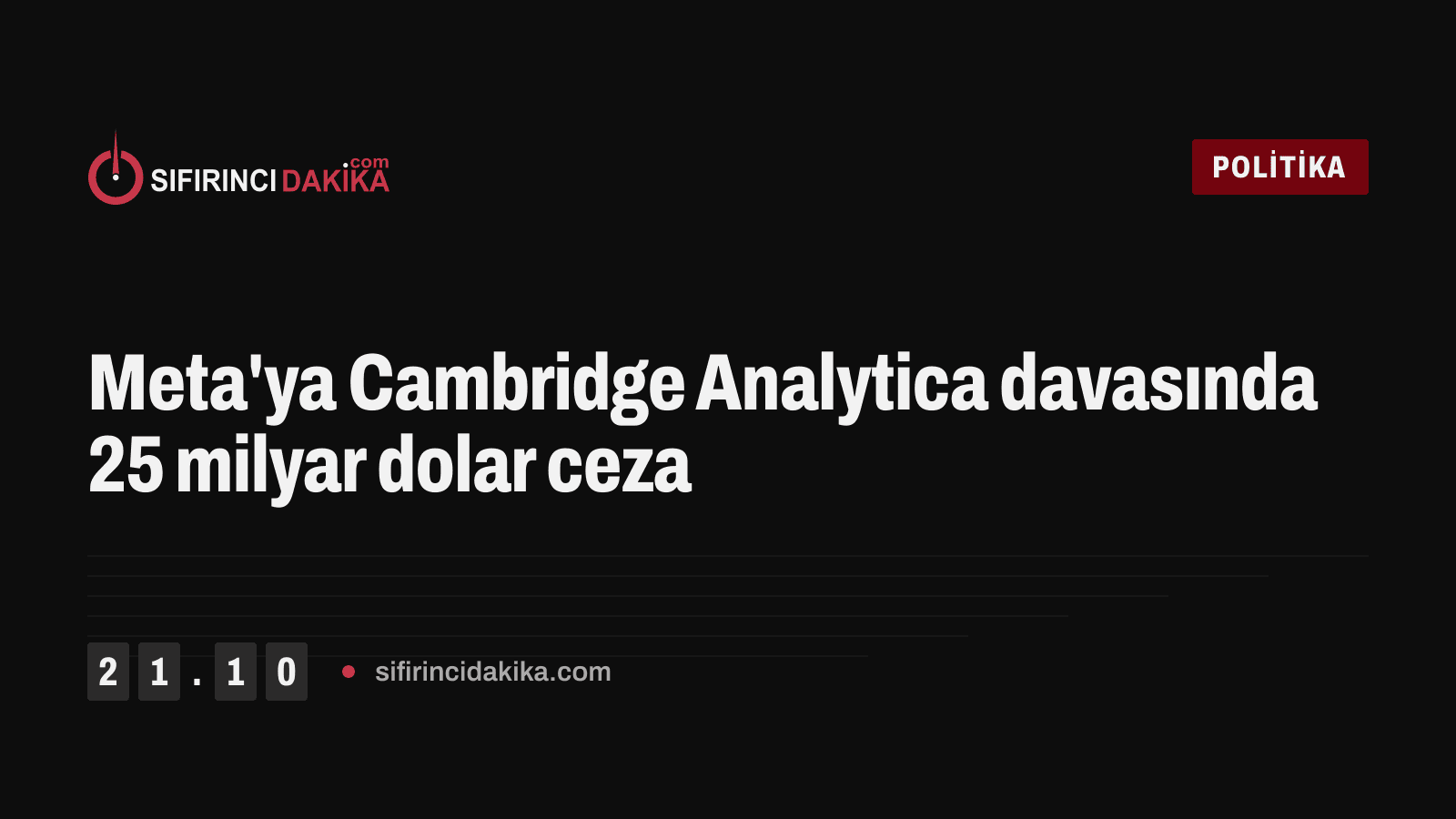 Meta'ya Cambridge Analytica davasında 25 milyar dolar ceza