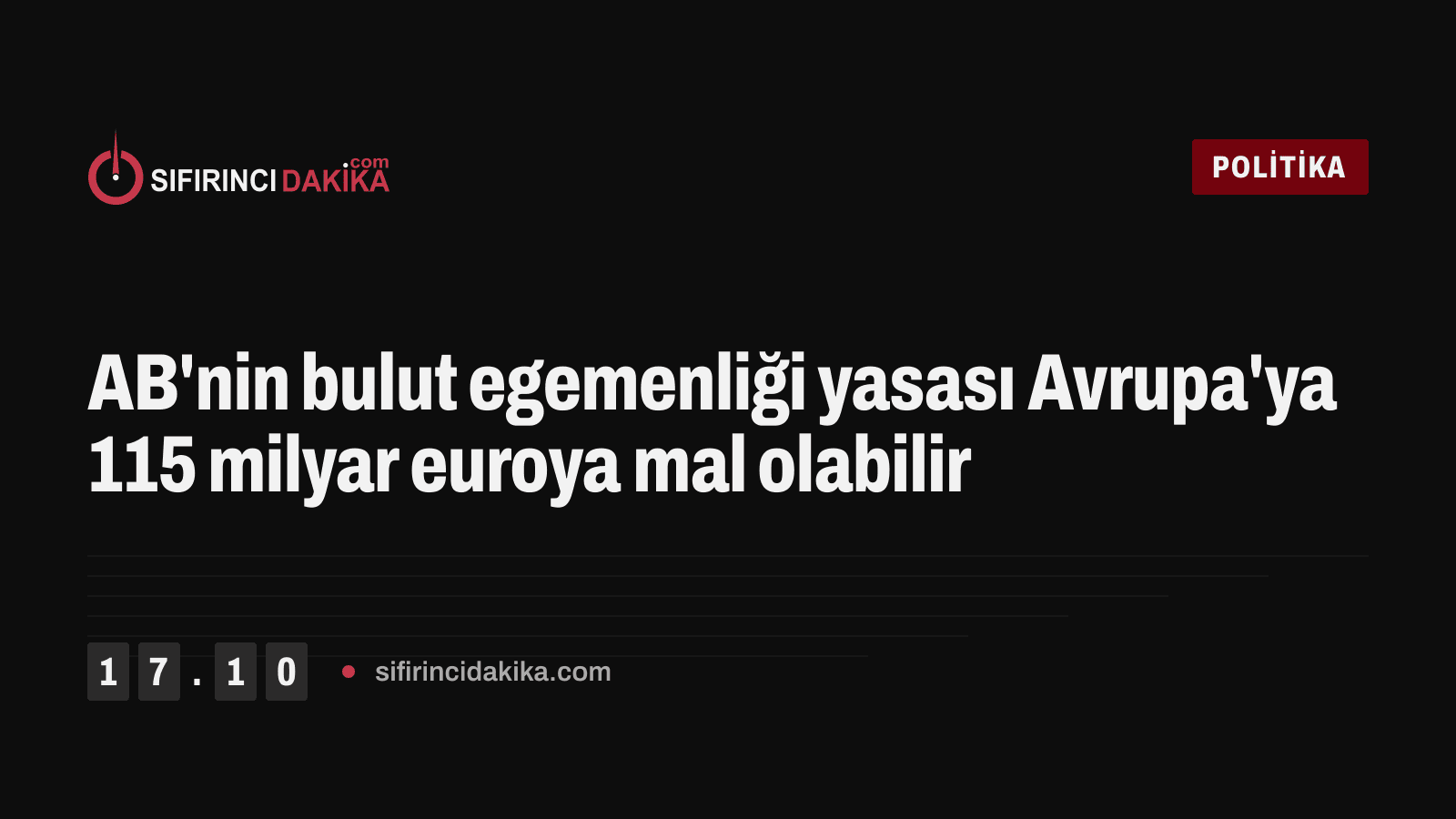 AB'nin bulut egemenliği yasası Avrupa'ya 115 milyar euroya mal olabilir
