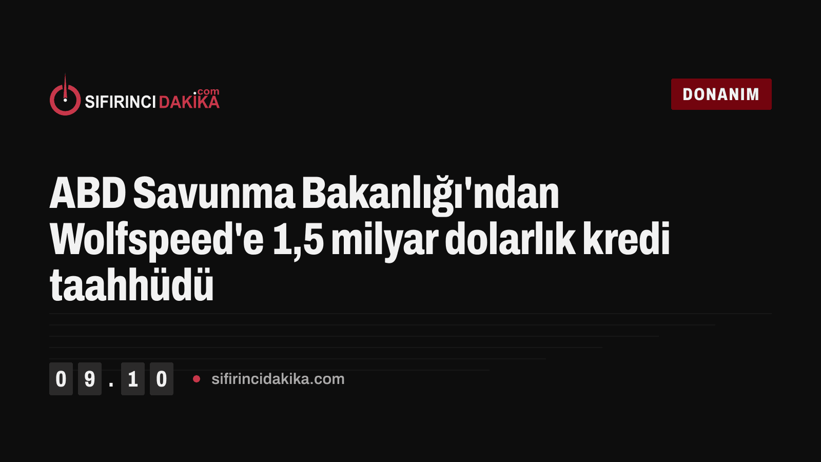 ABD Savunma Bakanlığı'ndan Wolfspeed'e 1,5 milyar dolarlık kredi taahhüdü