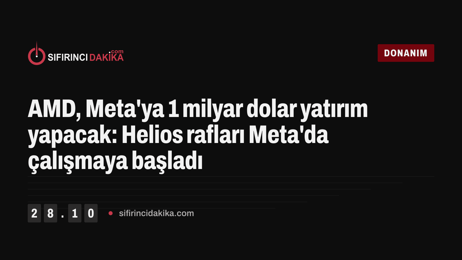 AMD, Meta'ya 1 milyar dolar yatırım yapacak: Helios rafları Meta'da çalışmaya başladı