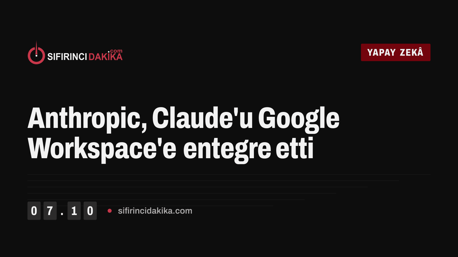 Anthropic, Claude'u Google Workspace'e entegre etti