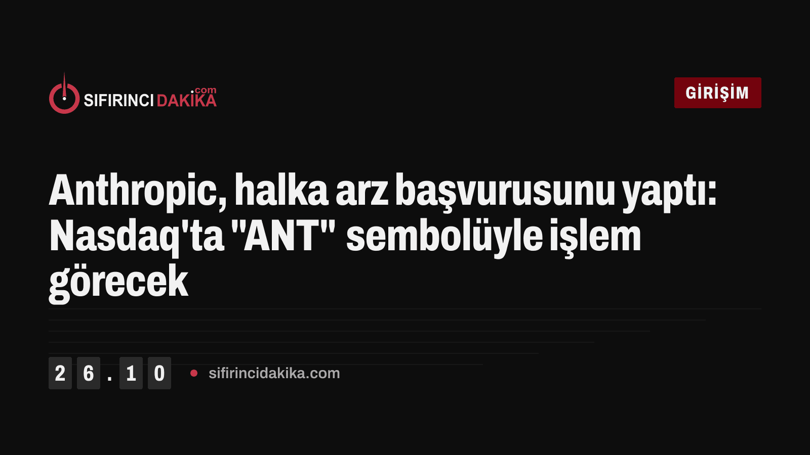 Anthropic, halka arz başvurusunu yaptı: Nasdaq'ta "ANT" sembolüyle işlem görecek