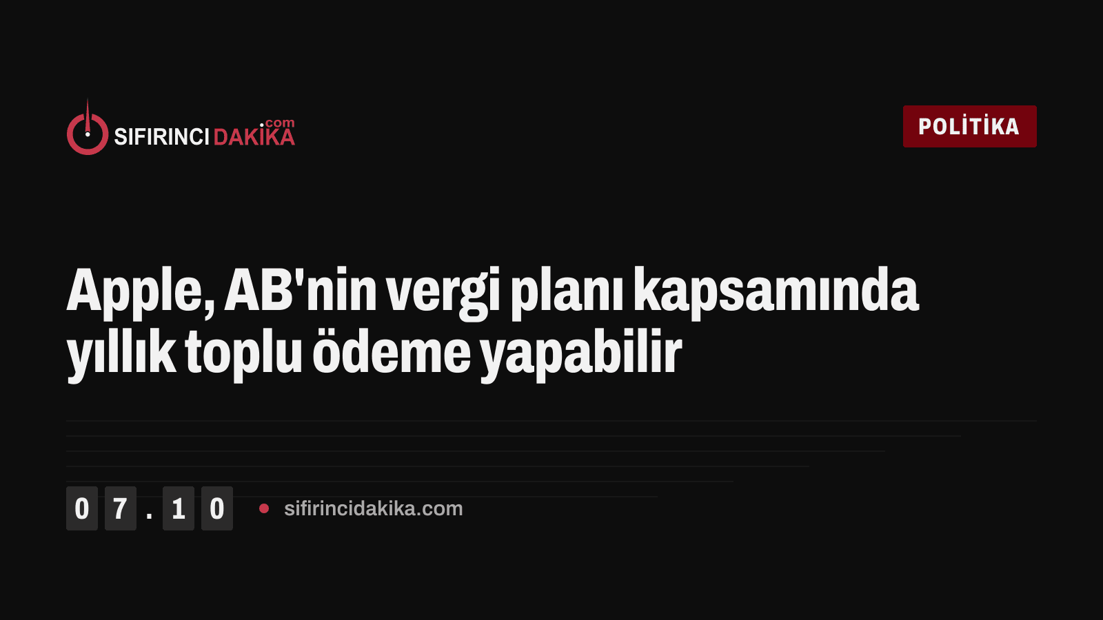 Apple, AB'nin vergi planı kapsamında yıllık toplu ödeme yapabilir