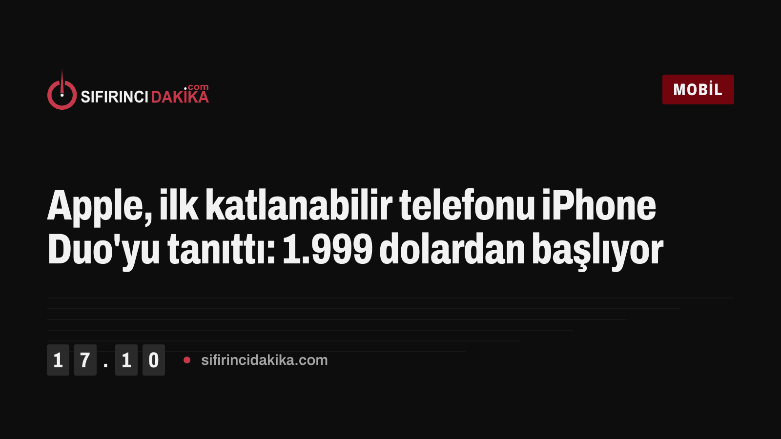 Apple, ilk katlanabilir telefonu iPhone Duo'yu tanıttı: 1.999 dolardan başlıyor