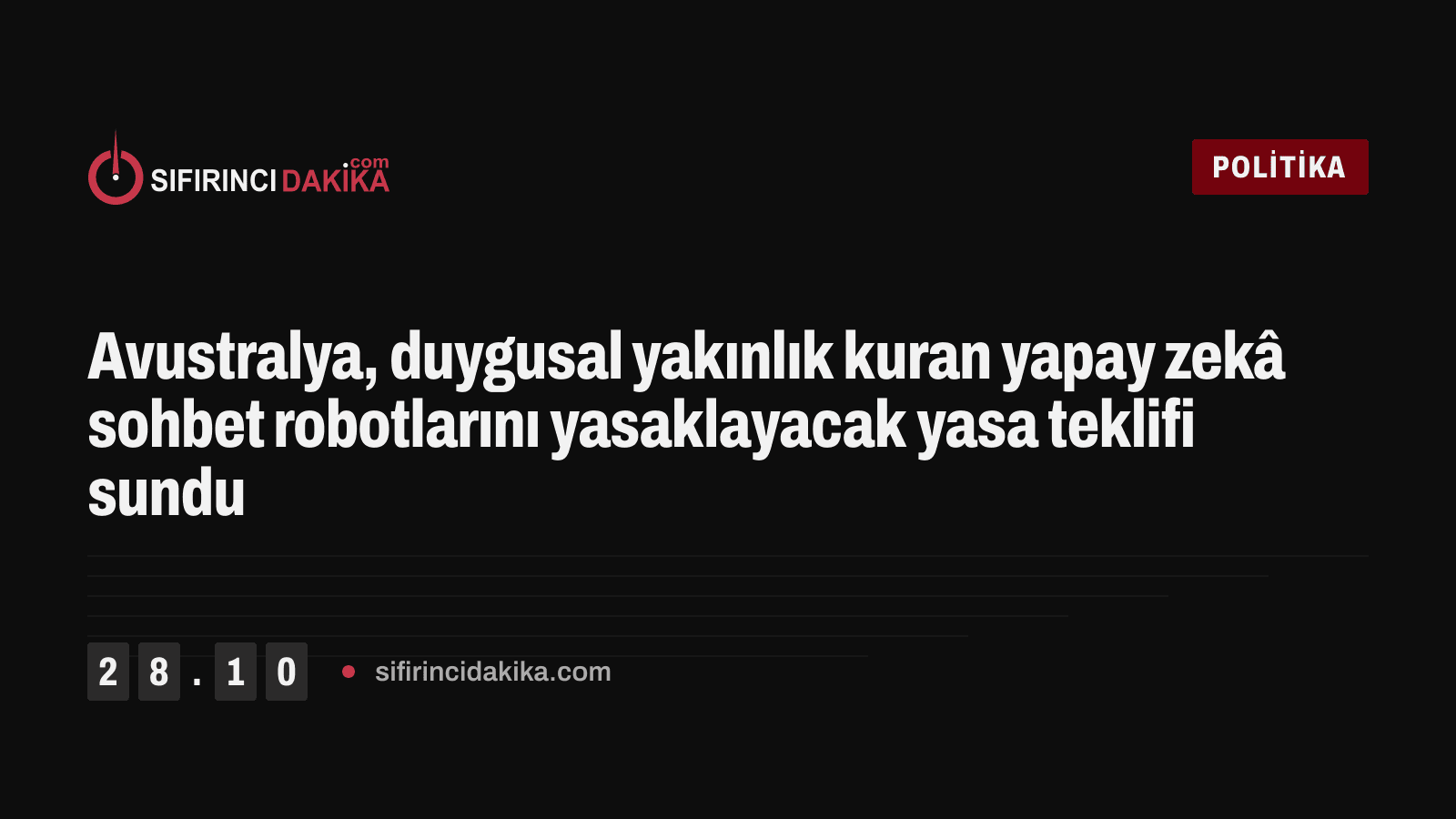 Avustralya, duygusal yakınlık kuran yapay zekâ sohbet robotlarını yasaklayacak yasa teklifi sundu