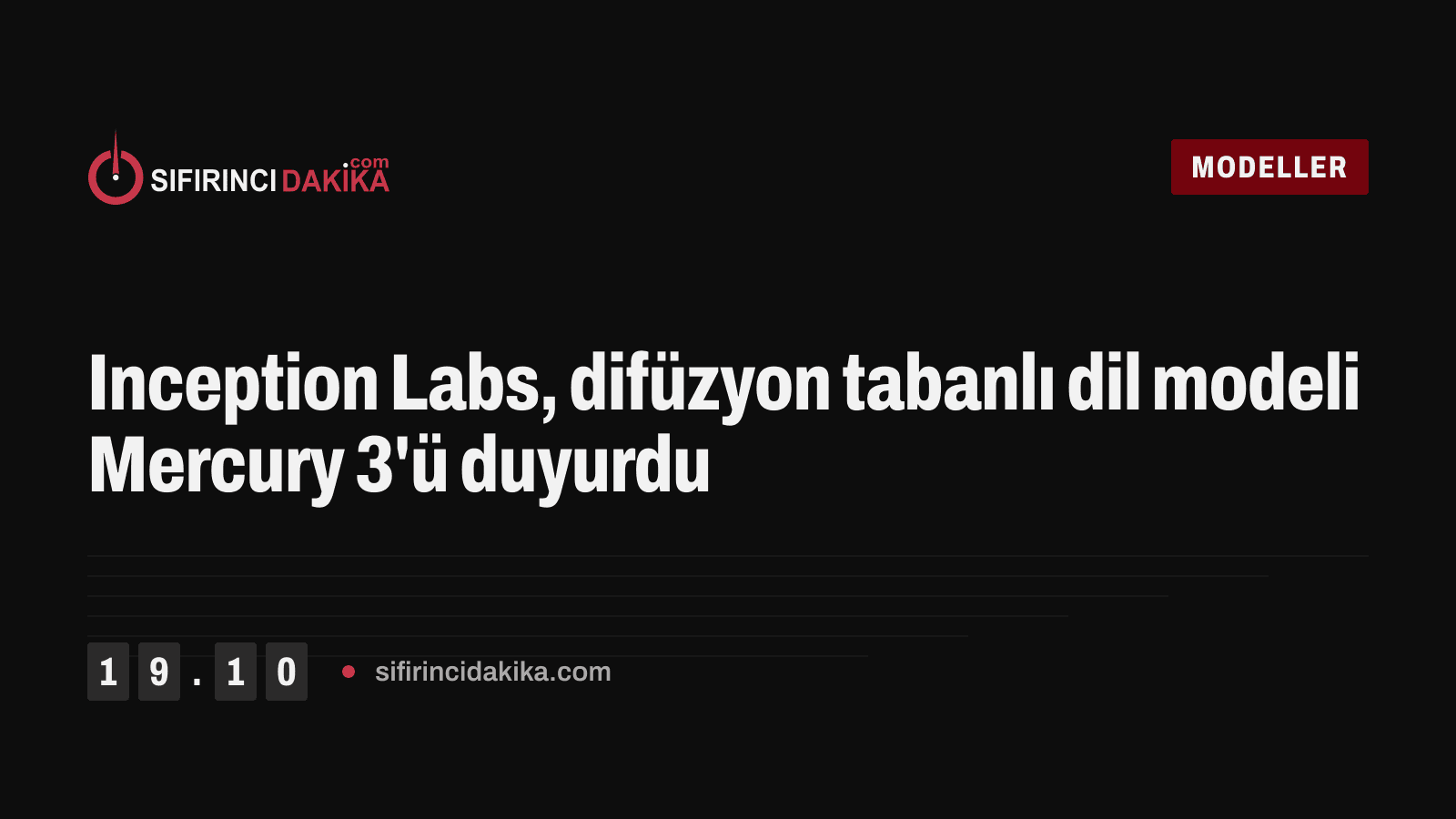 Inception Labs, difüzyon tabanlı dil modeli Mercury 3'ü duyurdu
