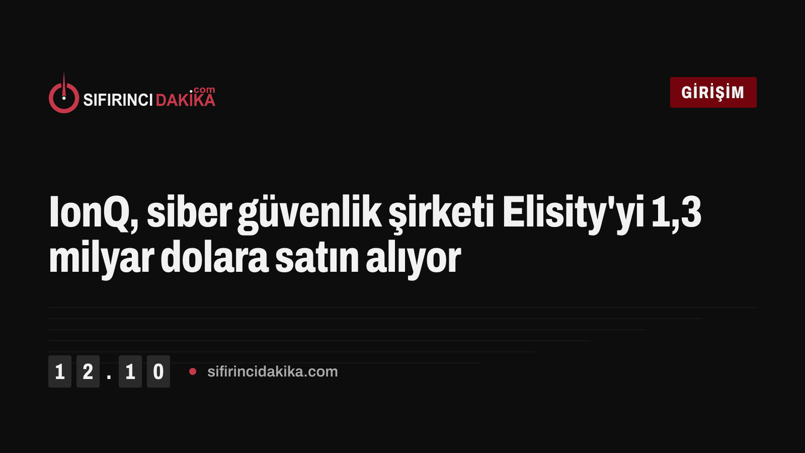 IonQ, siber güvenlik şirketi Elisity'yi 1,3 milyar dolara satın alıyor