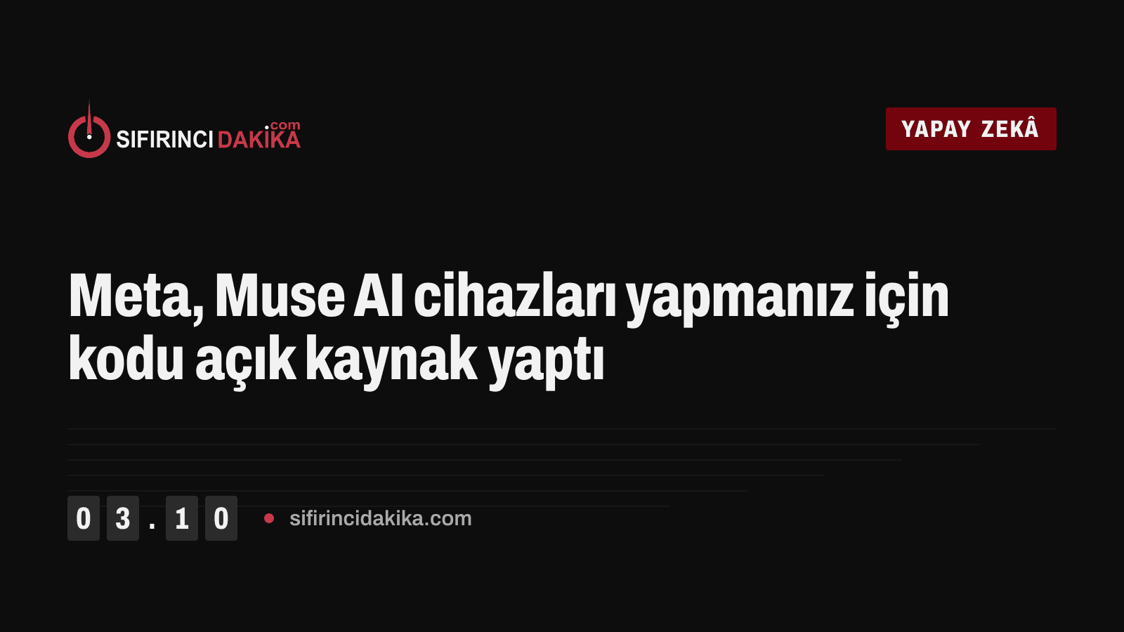 Meta, Muse AI cihazları yapmanız için kodu açık kaynak yaptı