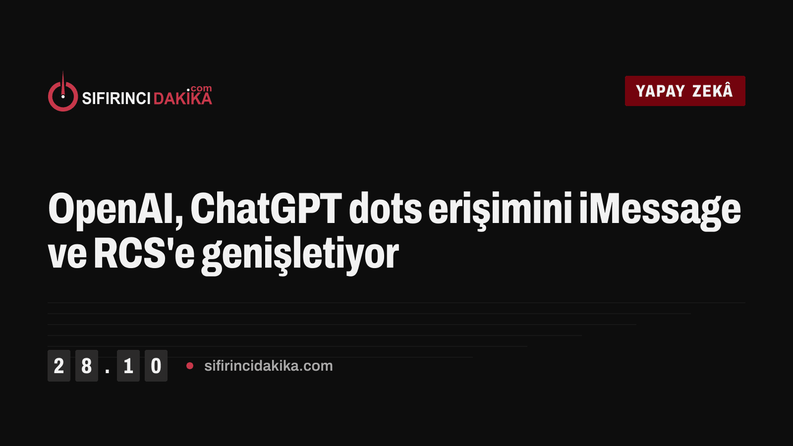 OpenAI, ChatGPT dots erişimini iMessage ve RCS'e genişletiyor