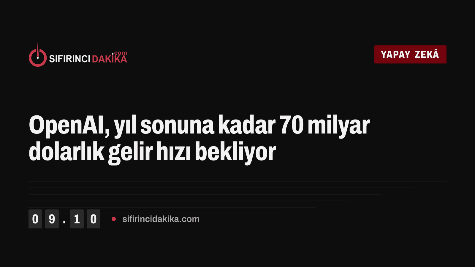 OpenAI, yıl sonuna kadar 70 milyar dolarlık gelir hızı bekliyor