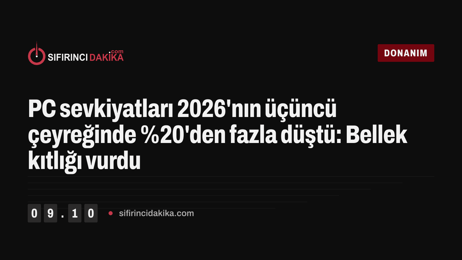 PC sevkiyatları 2026'nın üçüncü çeyreğinde %20'den fazla düştü: Bellek kıtlığı vurdu