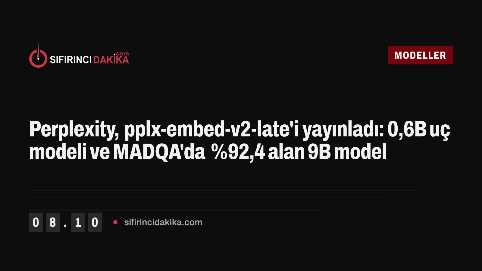 Perplexity, pplx-embed-v2-late'i yayınladı: 0,6B uç modeli ve MADQA'da %92,4 alan 9B model