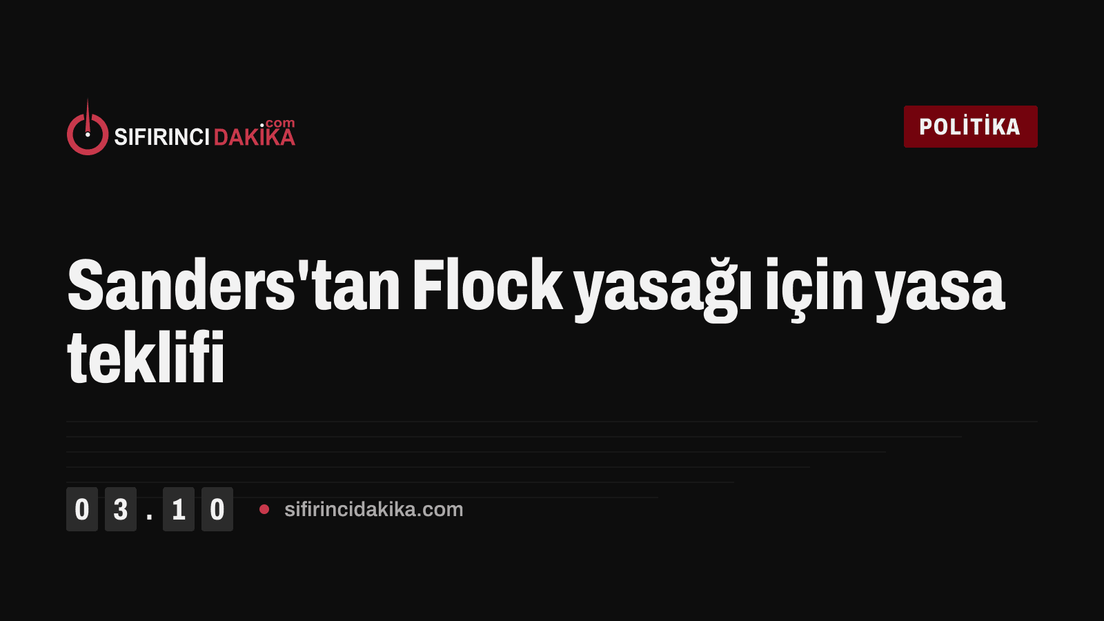 Sanders'tan Flock yasağı için yasa teklifi