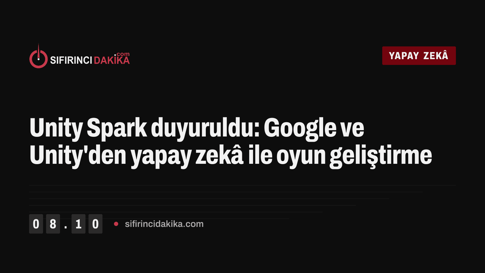 Unity Spark duyuruldu: Google ve Unity'den yapay zekâ ile oyun geliştirme